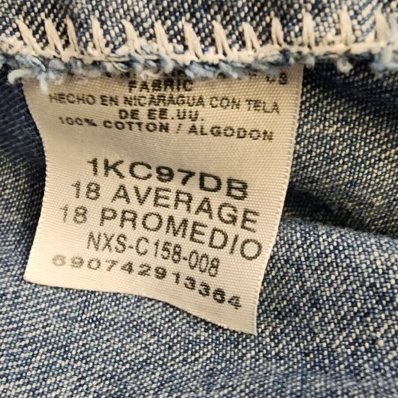 VF Jeanswear Cropped Jeans Size 18 Average Blue Denim Pull On Elastic Waist - Picture 8 of 8